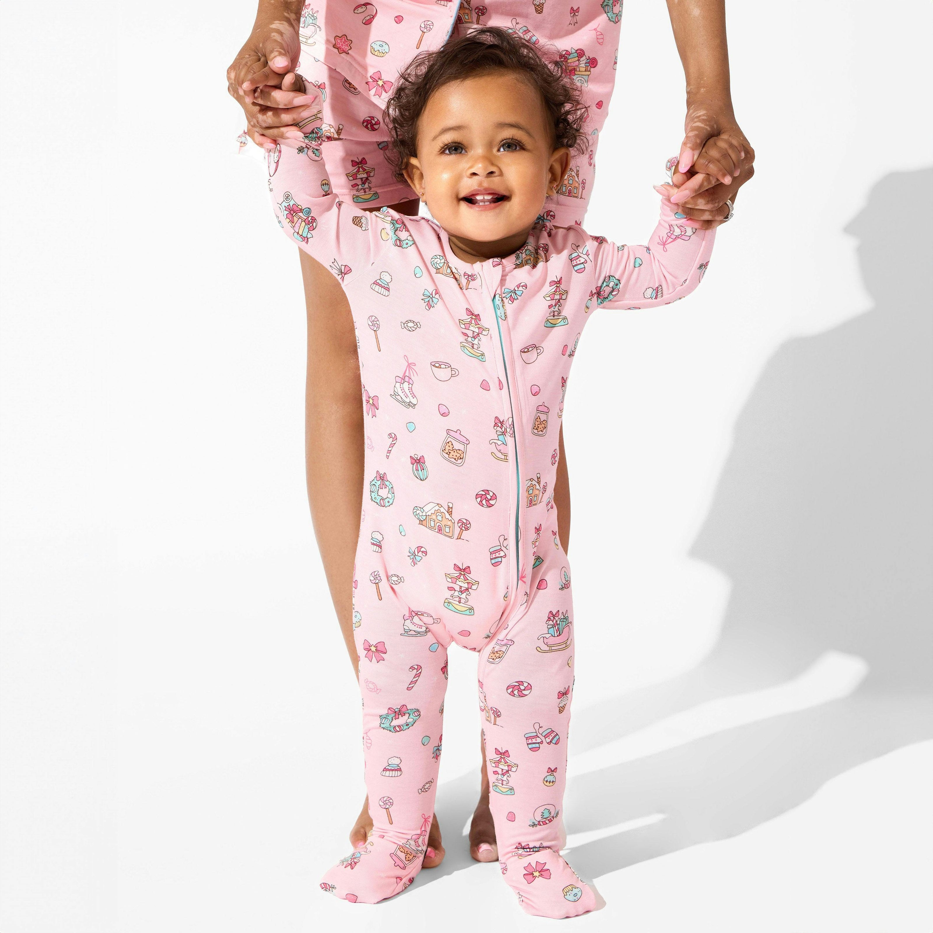 Candy Cane Lane Bamboo Convertible Footie
