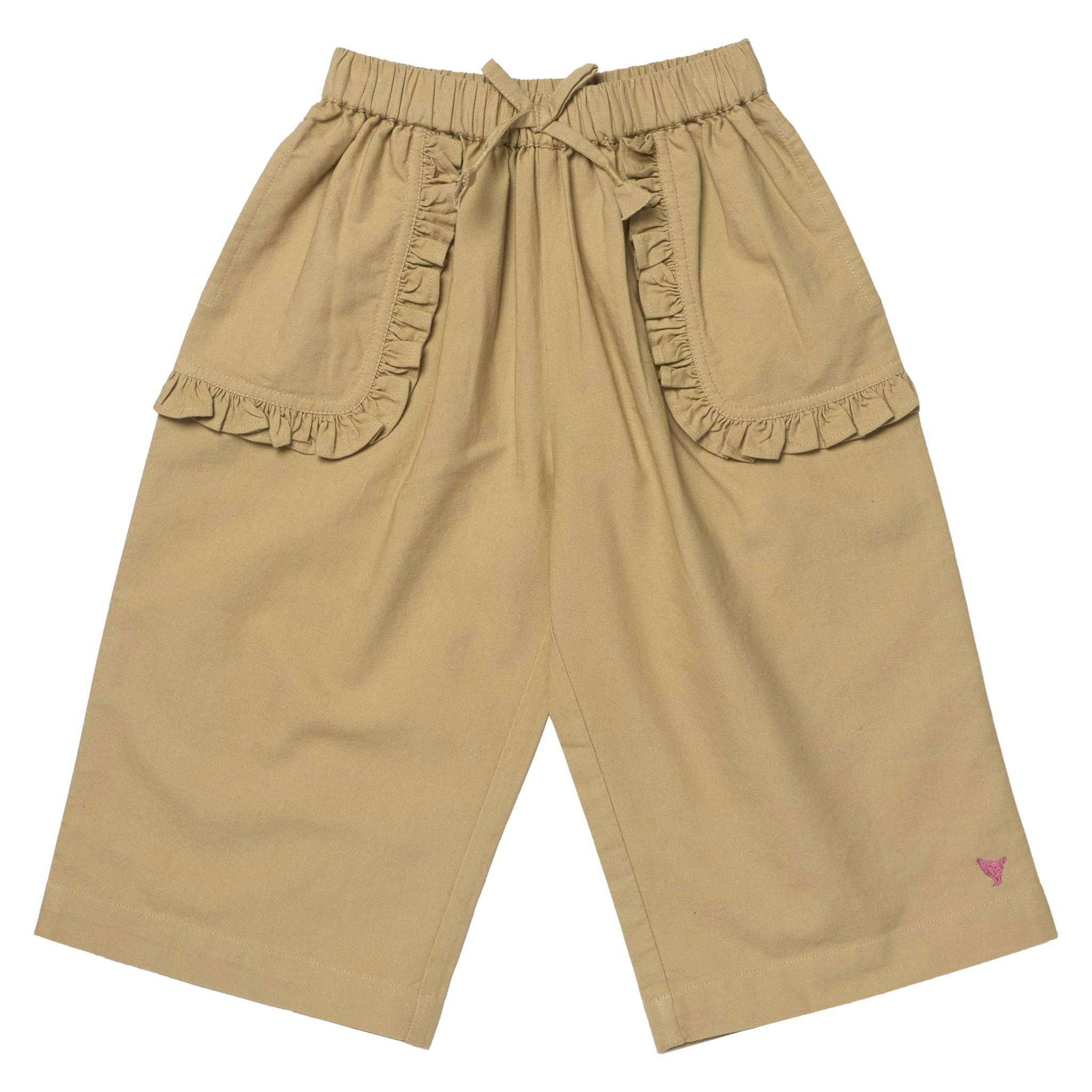 Girls Bailey Ruffle Pant - Khaki