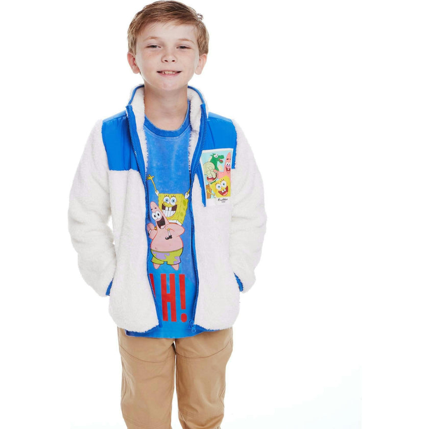 SpongeBob SquarePants™ x Andy & Evan® | Kids (2-7) Bikini Bottom Buddies Sherpa Jacket with Printed Patch Pocket