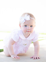 Spotted Girl Puppy Pima Bubble | Lt Pink Mini Stripe