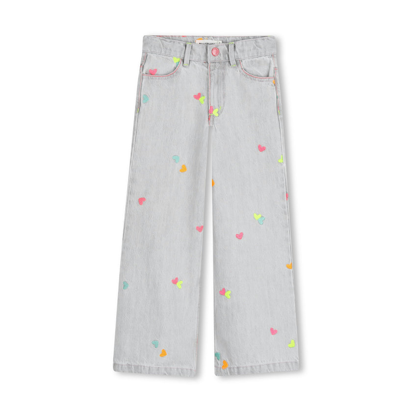 Light Gray Wide-Leg Kids’ Pants