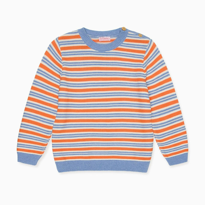Coral Stripe Bromo Cotton Boy Jumper