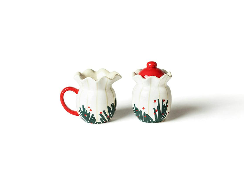 Balsam Stripes Ruffle Cream and Sugar Set