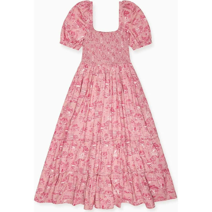 Nicky Hilton x La Coqueta Pink Toile de Jouy London Women Long Dress
