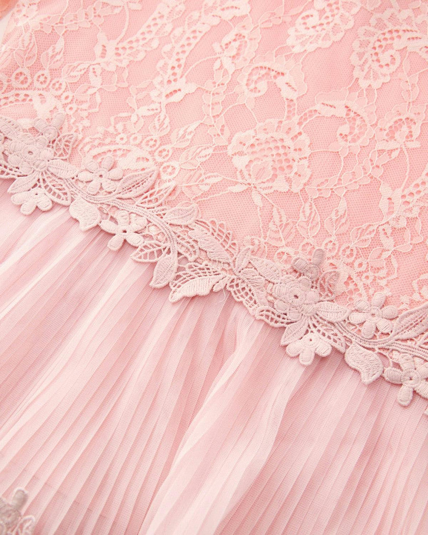 Peggy Lace Midi Dress, Pink