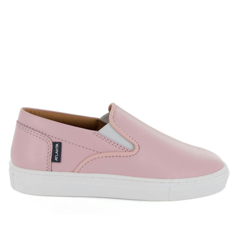 Smooth Leather Slip On Sneakers, Pink