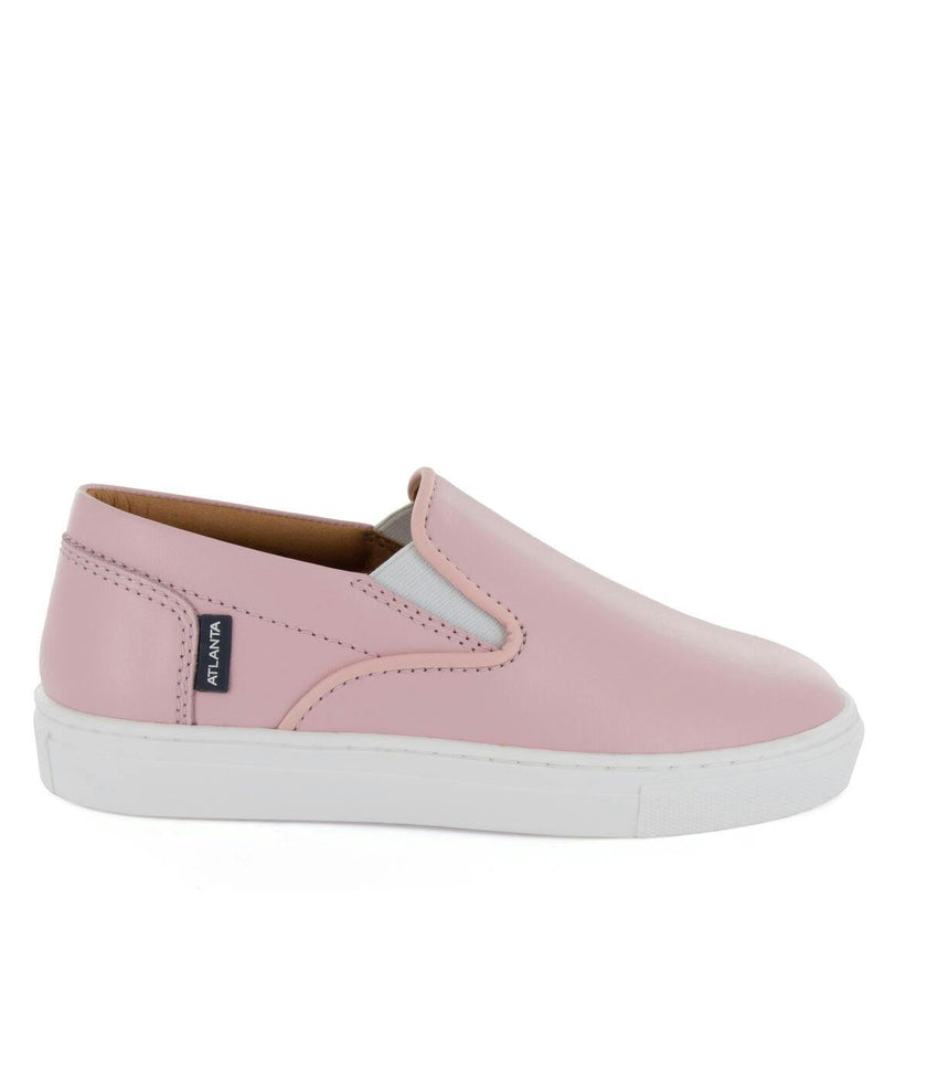 Smooth Leather Slip On Sneakers, Pink
