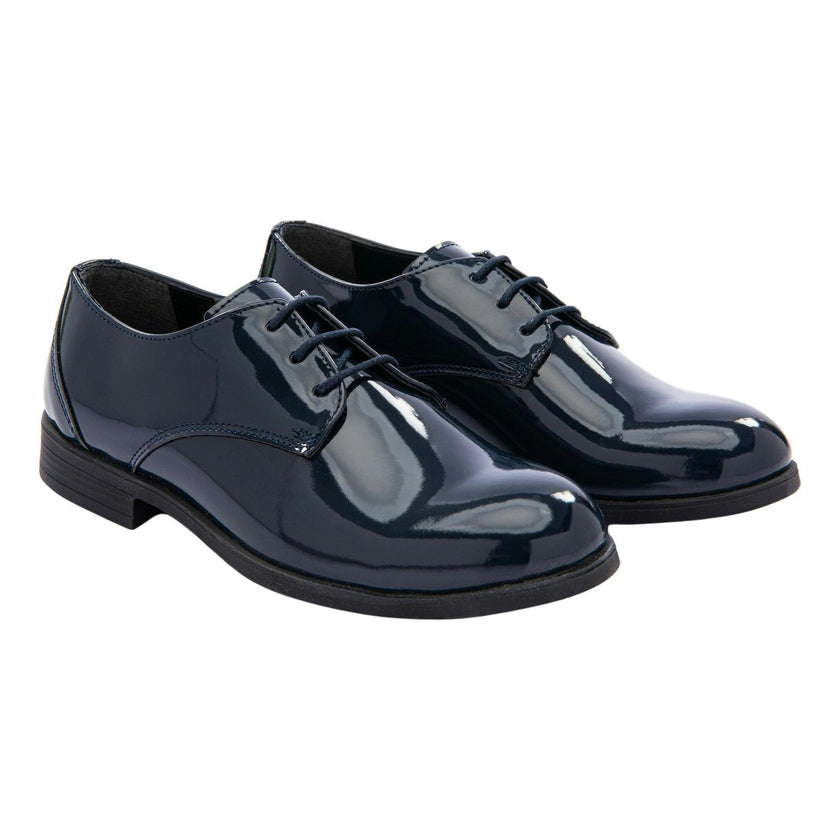 Navy Patent Lace Dress Shoes