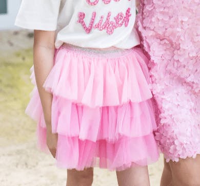 Pink Ombré Tiered Skirt