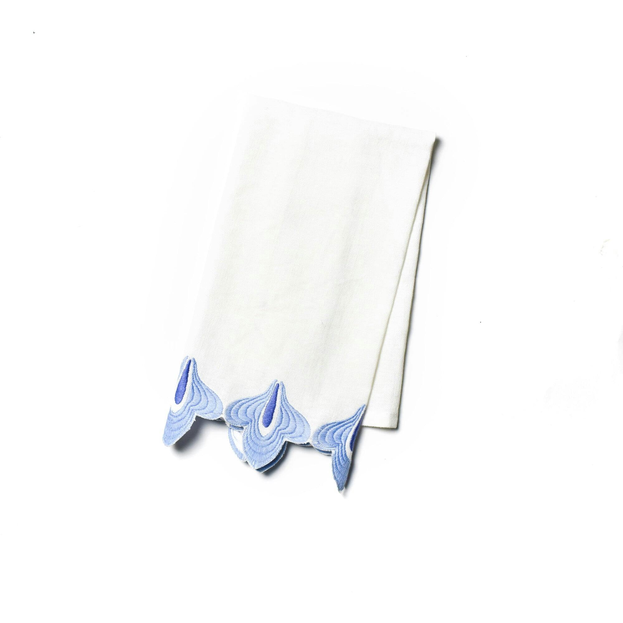 Iris Blue Sprout Trim Medium Hand Towel