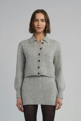 SADIE CARDI | PALE MELANGE GREY