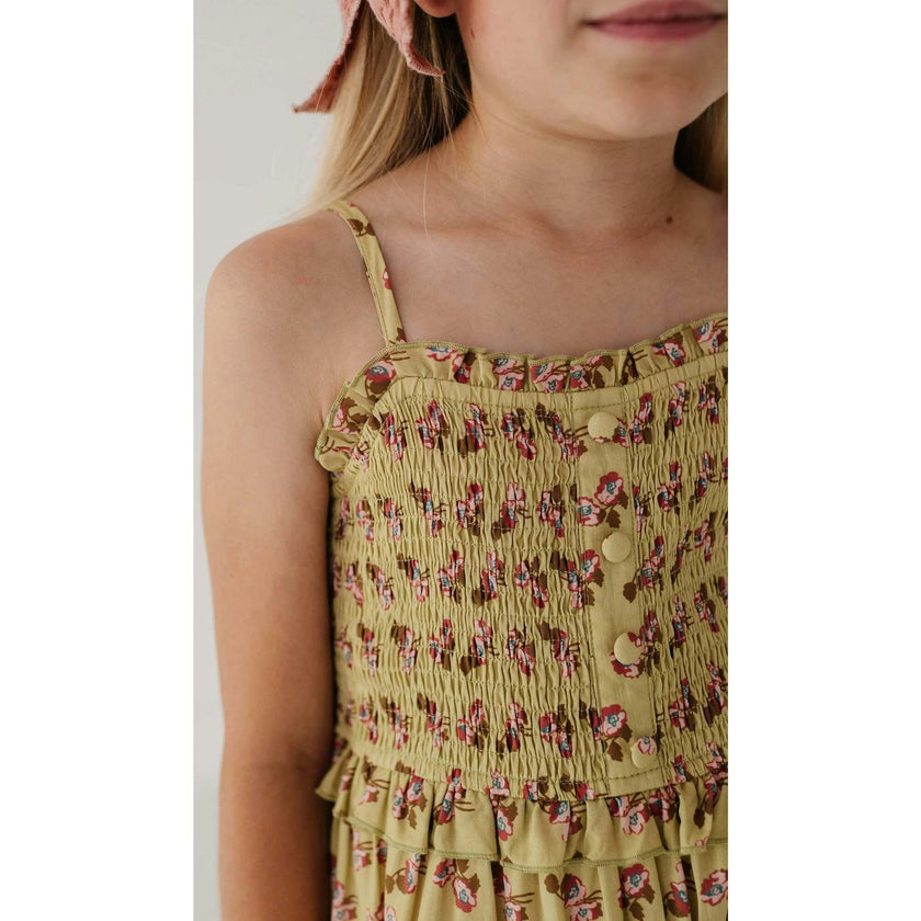 Smock Button Front Tiered Dress