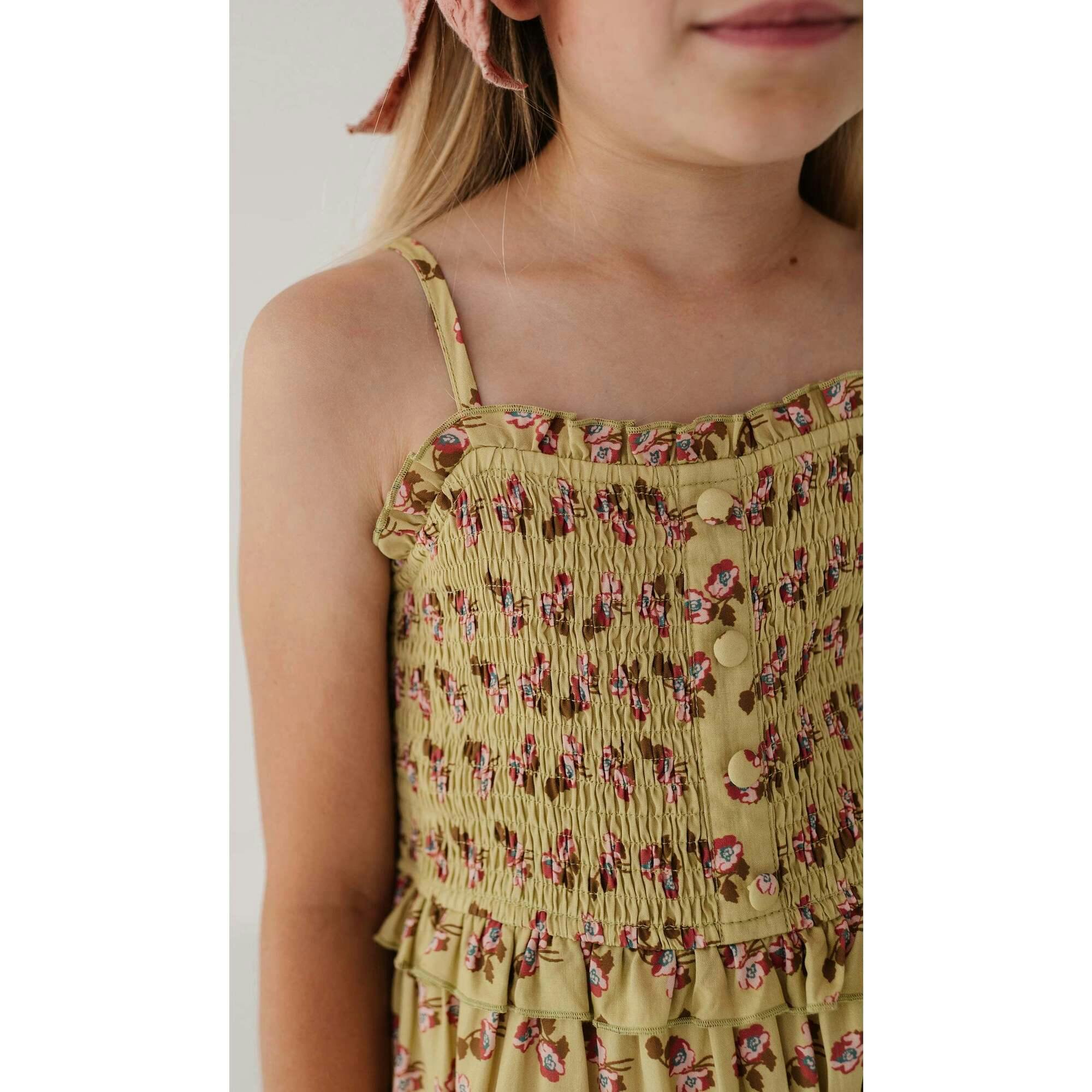 Smock Button Front Tiered Dress