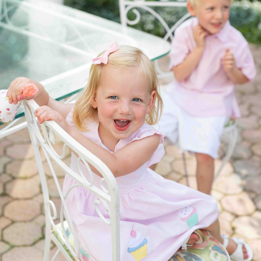 Seersucker Dress with Cupcakes