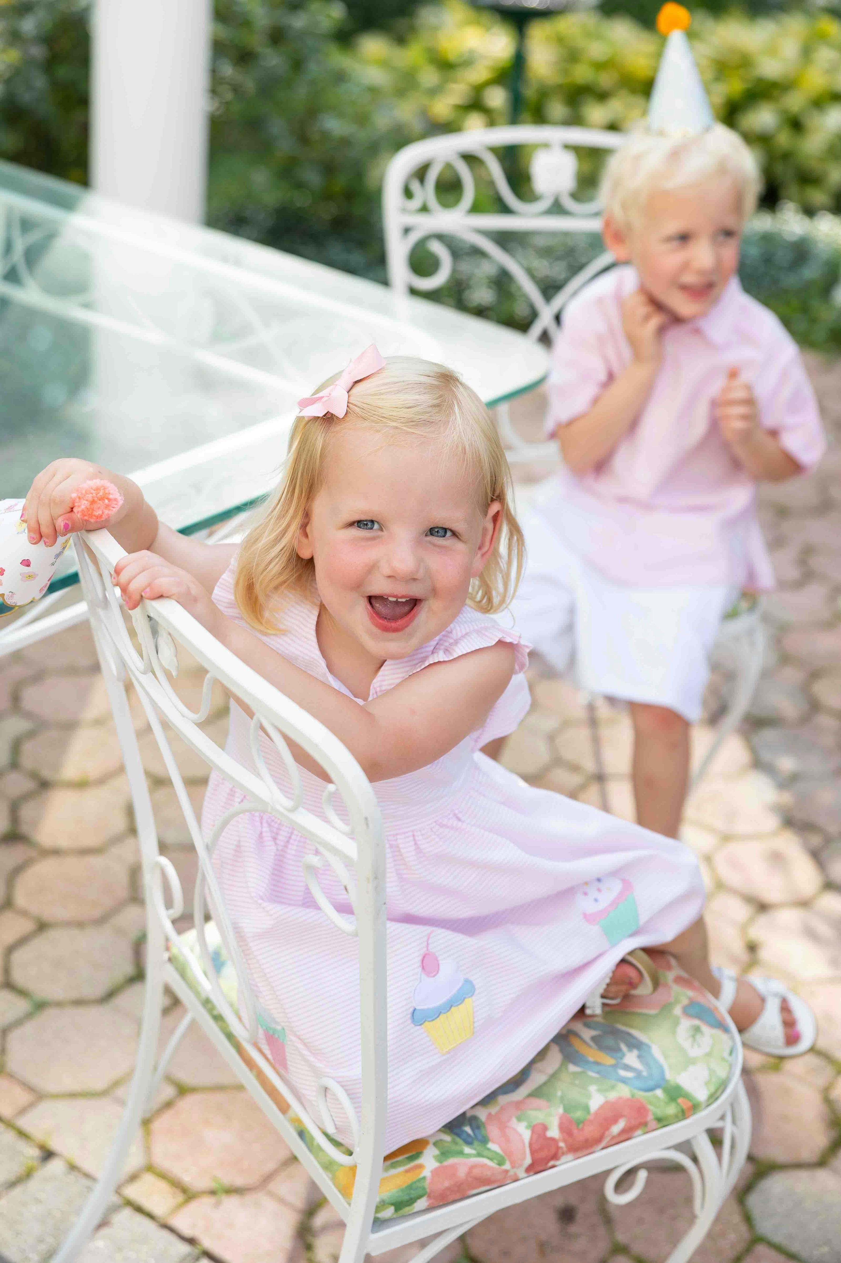 Seersucker Dress with Cupcakes