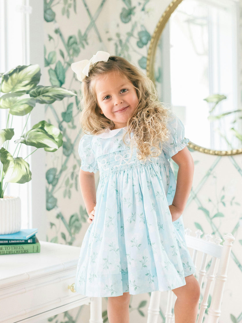 Collared Hydrangea Smocked Dress (FINAL SALE)