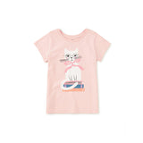 Book Cat Graphic Tee, Apple Blossom