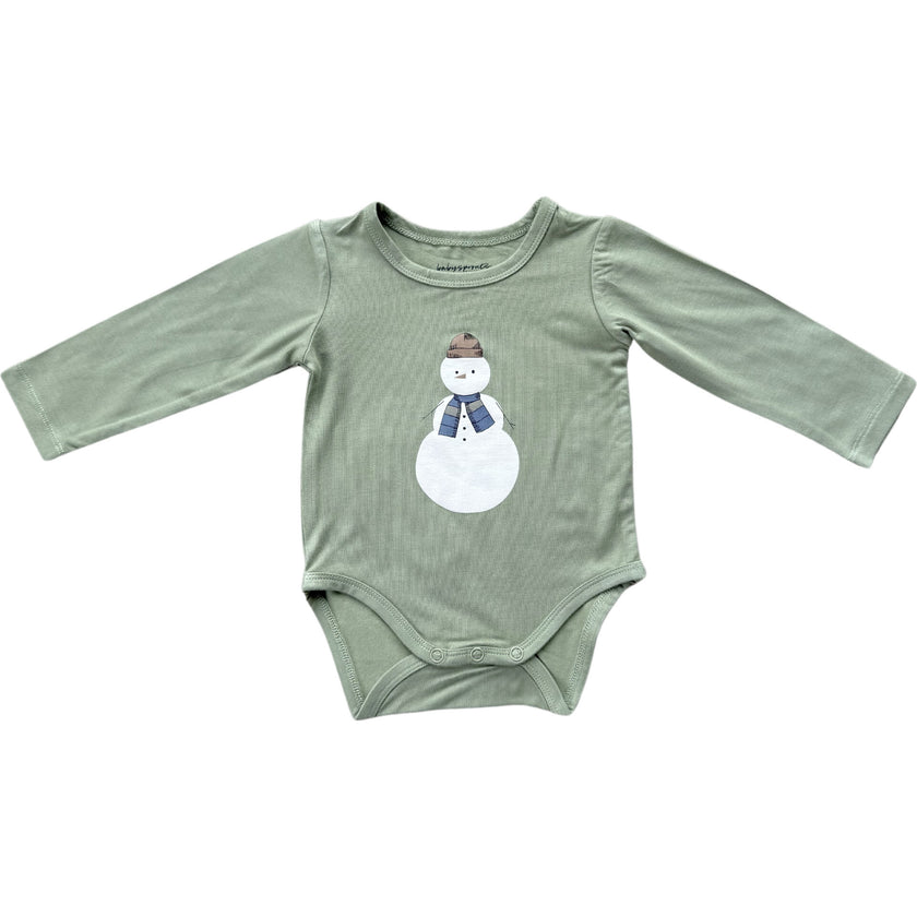 Baby Long Sleeve Bodysuit Snowman