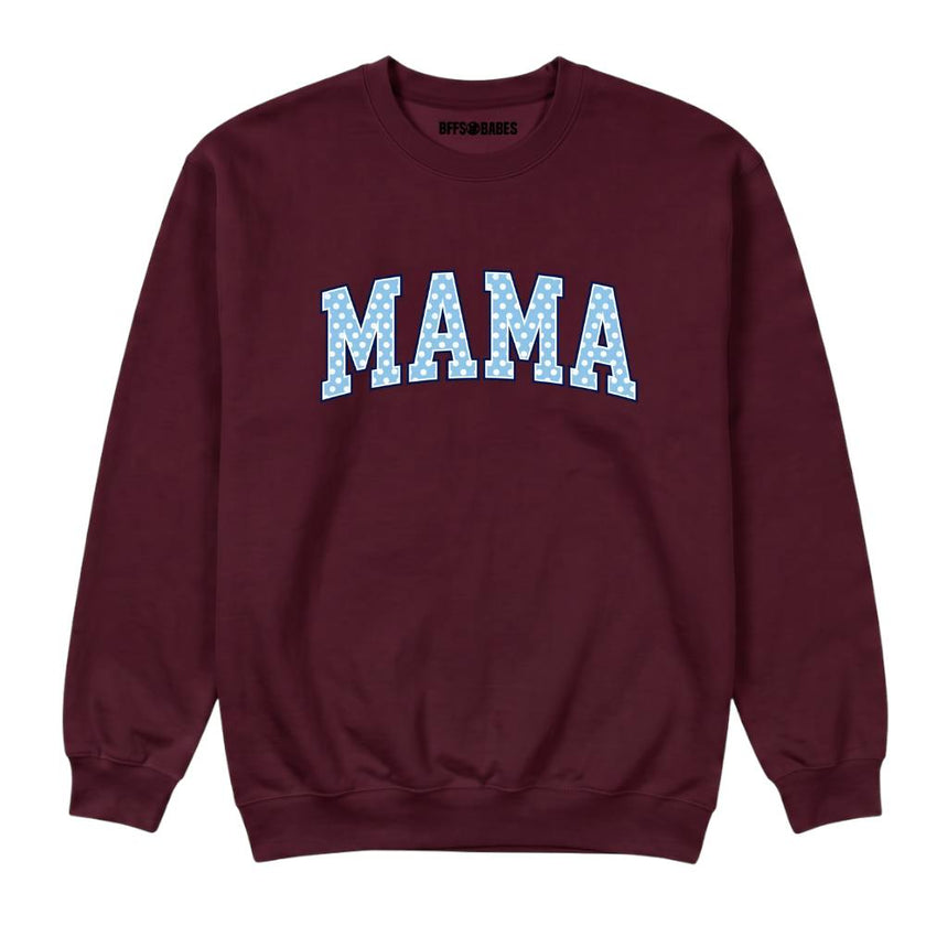 Mama Polka Dot Printed Sweatshirt, Burgundy
