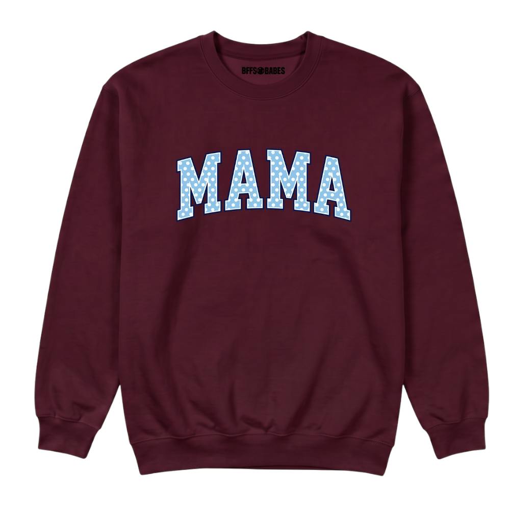 Mama Polka Dot Printed Sweatshirt, Burgundy