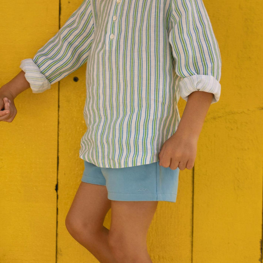 unisex tamarin stripe linen henley