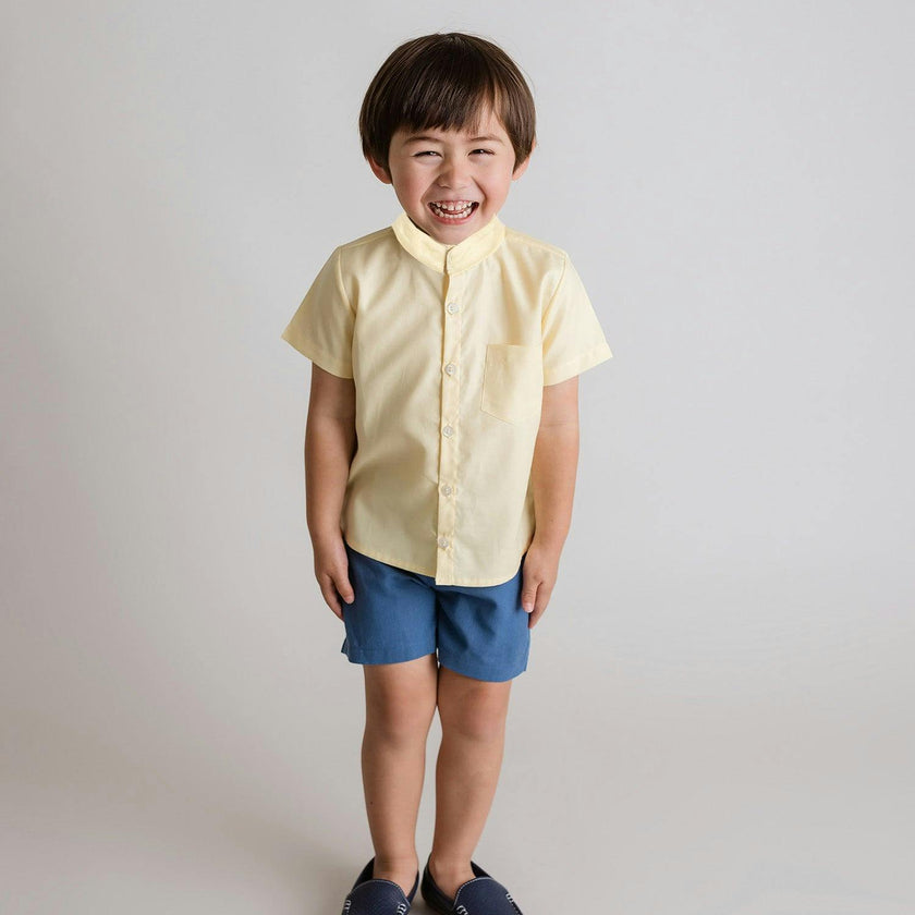 Blue Linen Shorts
