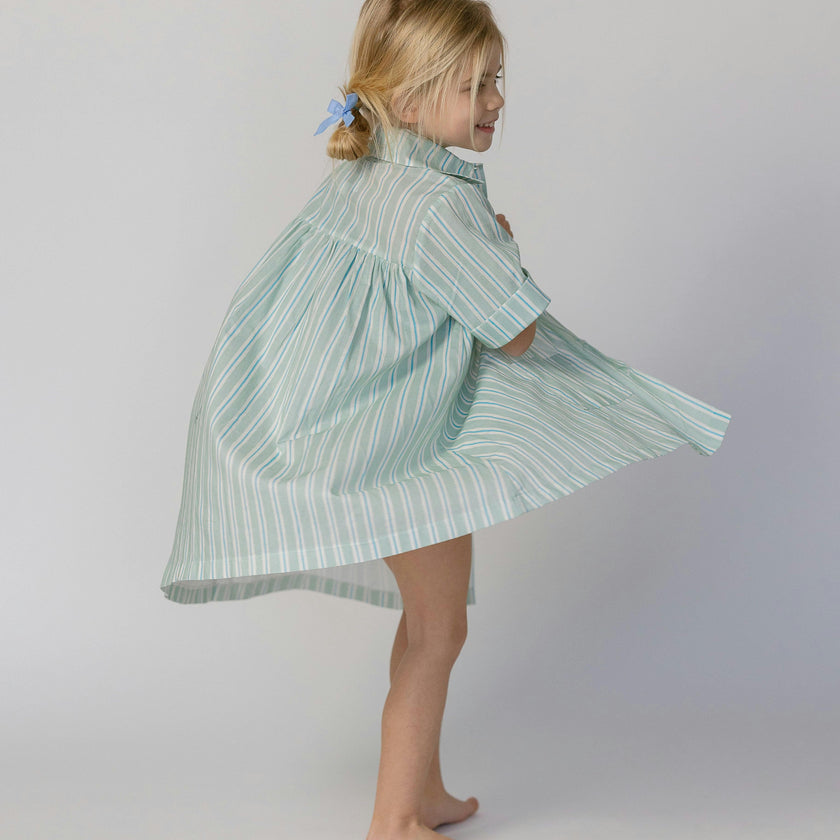 Girls Coverup in Stripe in Blue Jay