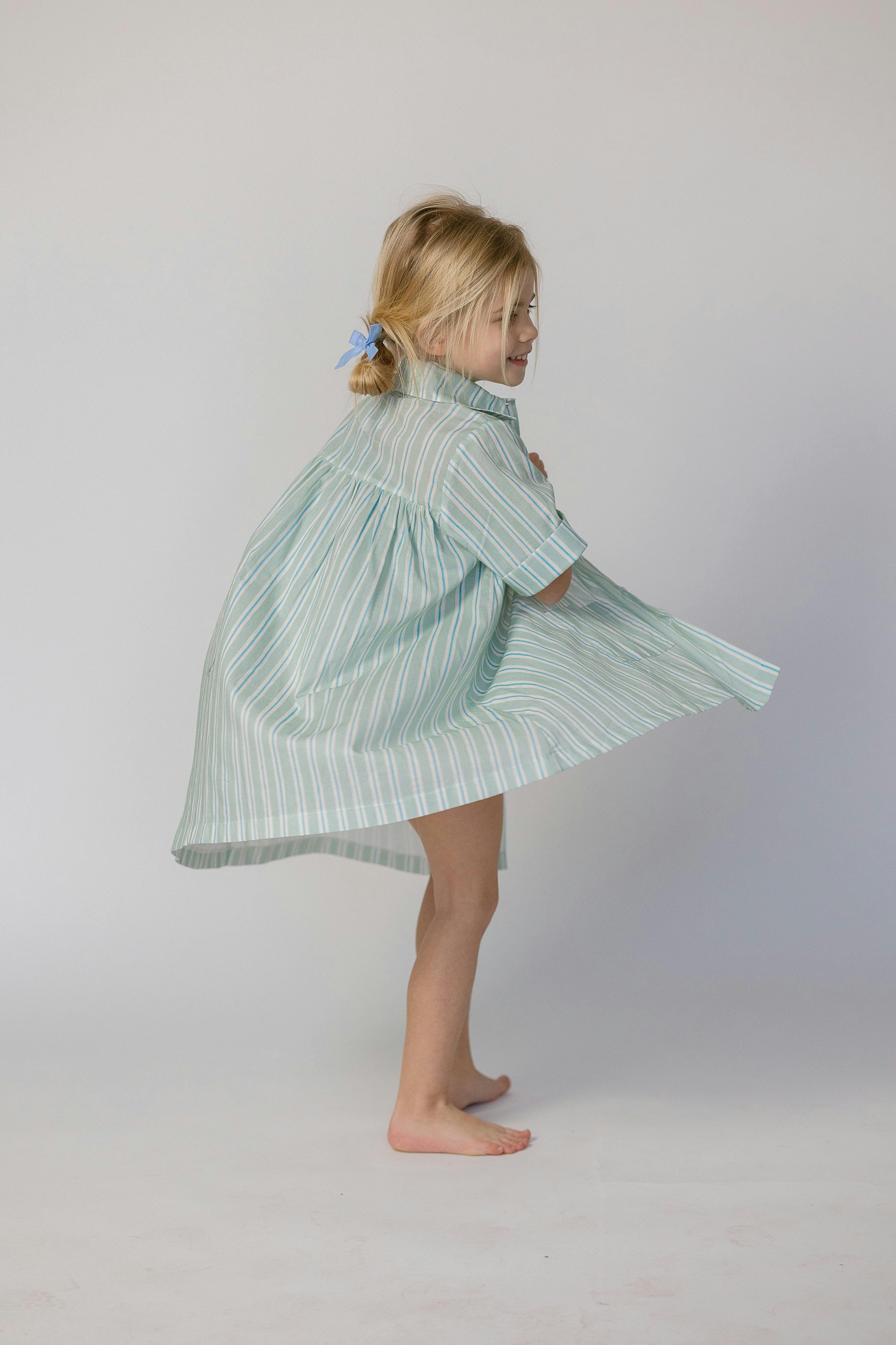 Girls Coverup in Stripe in Blue Jay