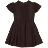 Girl's Organic Flutter Sleeve Cable Sweater Dress, Brown