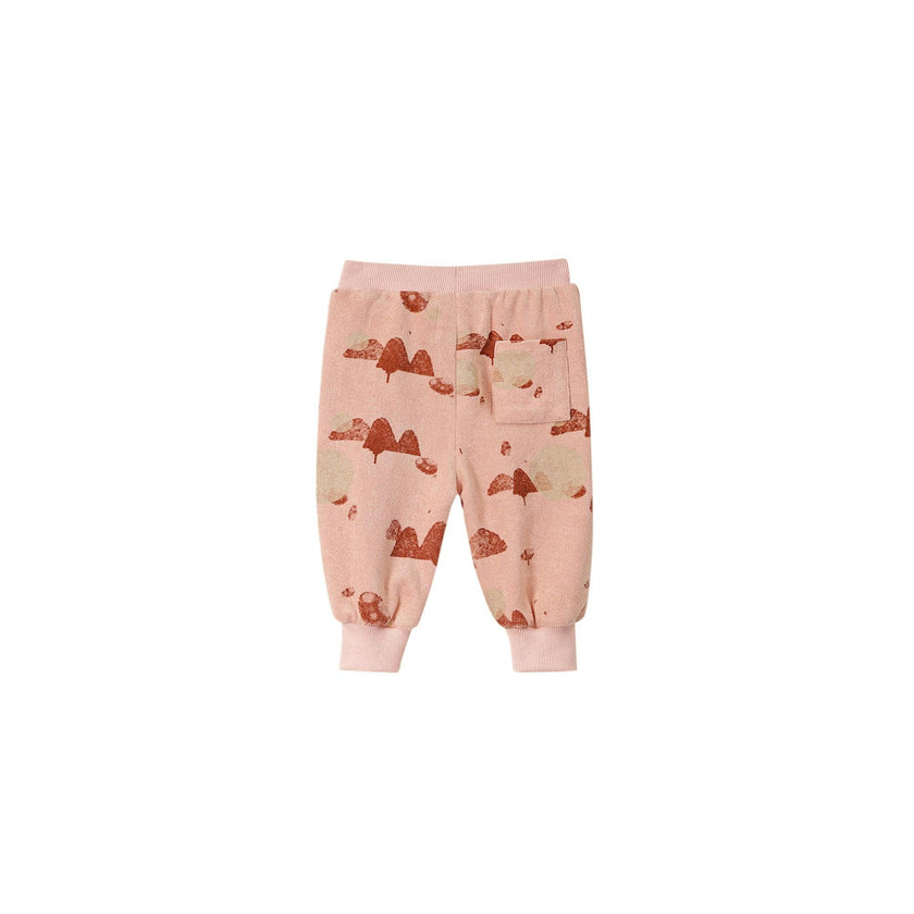 Baby Terry Mountains Print Ribbed Hem Drawstring Joggers