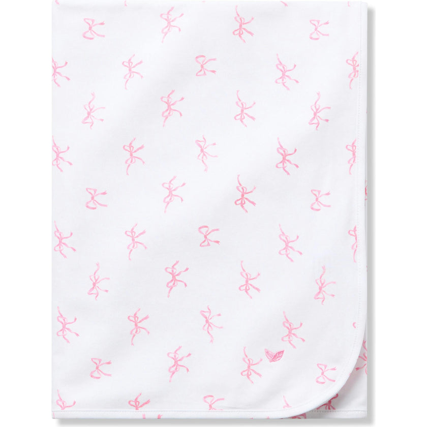 Pima Baby Blanket in Blushing Bows