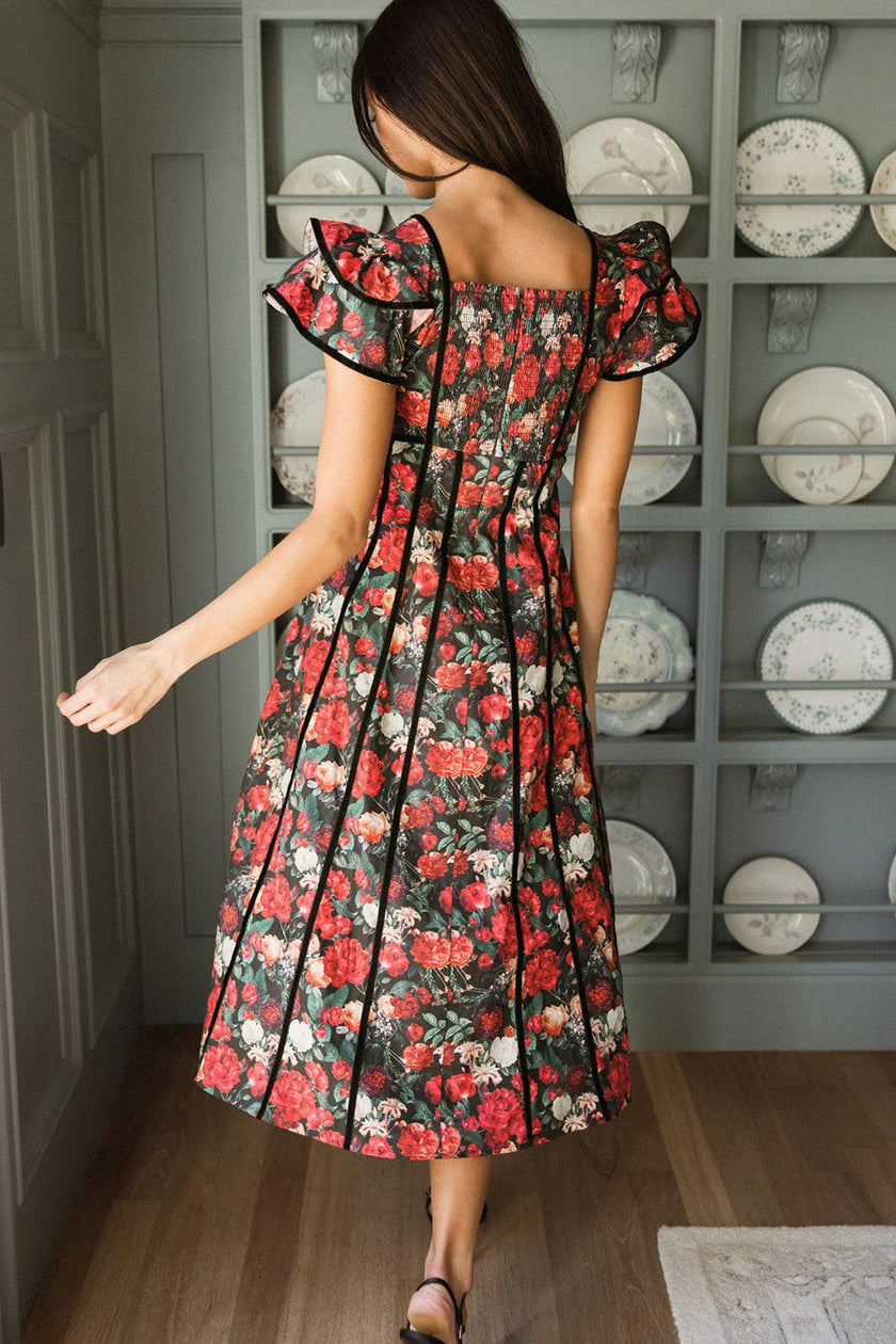 Mitzi Dress in Night Garden Roses