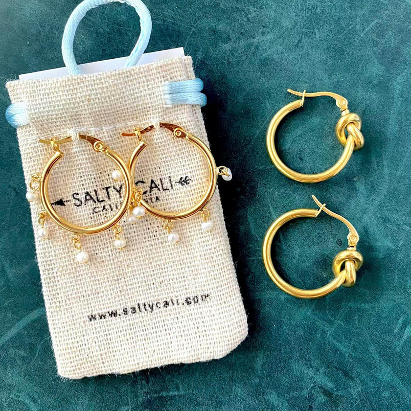 Malibu Mini Hoops  ~ Salty Shells