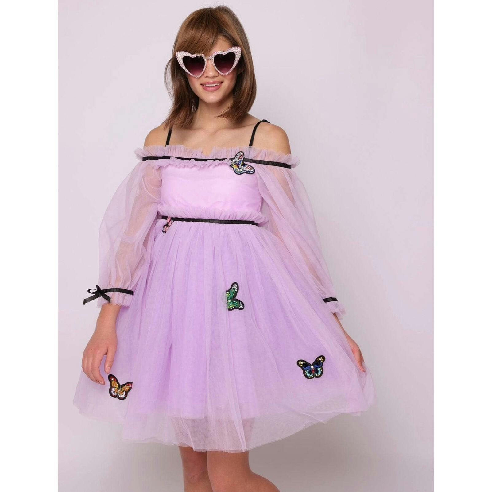 Dream Off-Shoulder Full Sleeve Tulle Dress