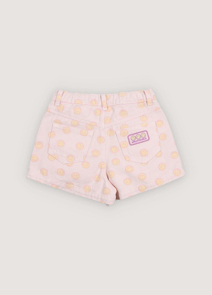 SmileyWorld® Denim Short Smiley Print