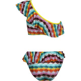 Camelia Knit Ruffle One-Shoulder & Waist Cut-Out Swimsuit