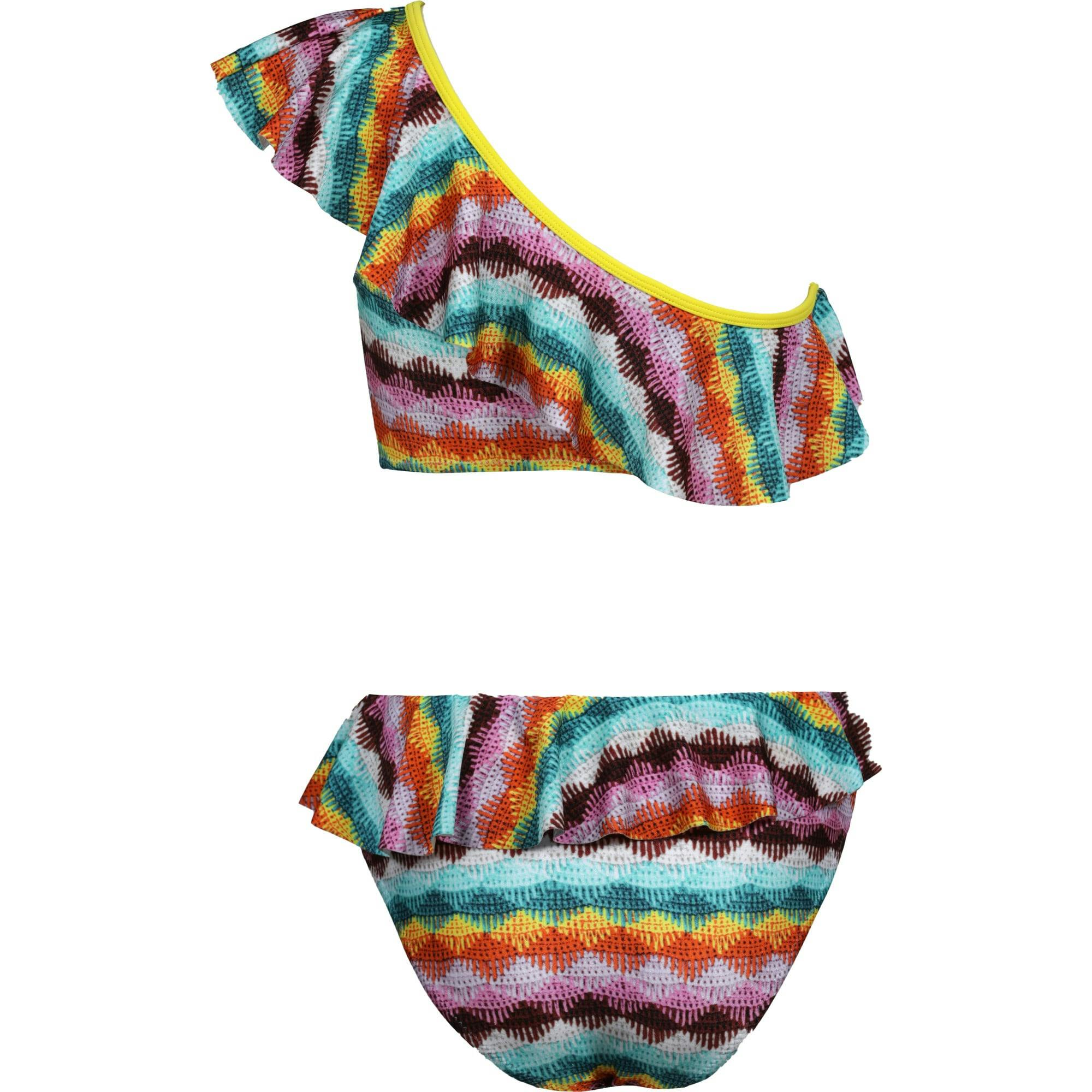 Camelia Knit Ruffle One-Shoulder & Waist Cut-Out Swimsuit
