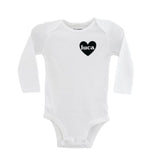 Heart U Most Personalized Baby Bodysuit, White