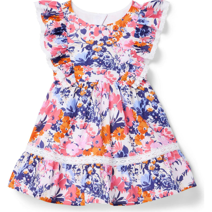 Floral Lace Trim Dress