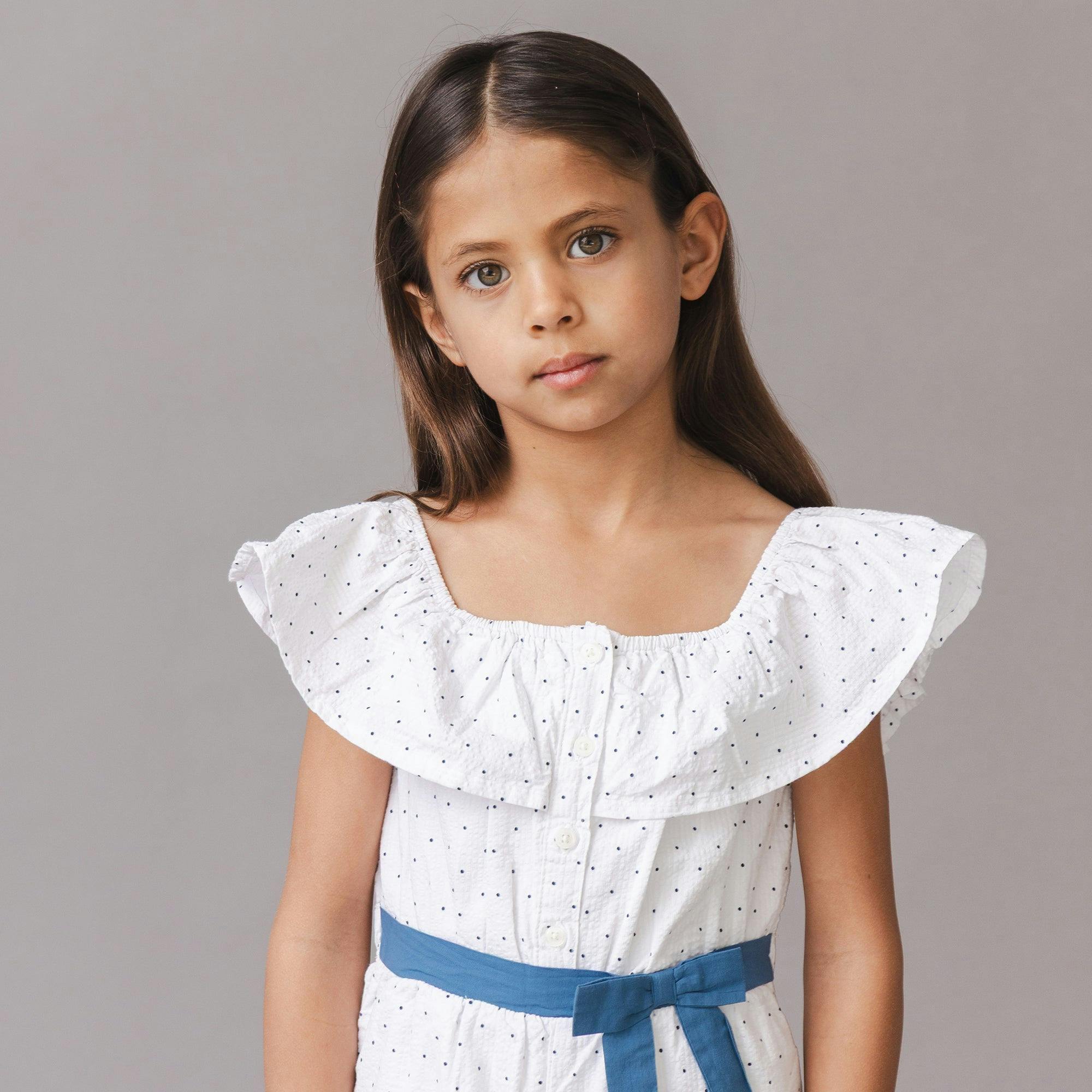 Organic Seersucker Ruffle Romper