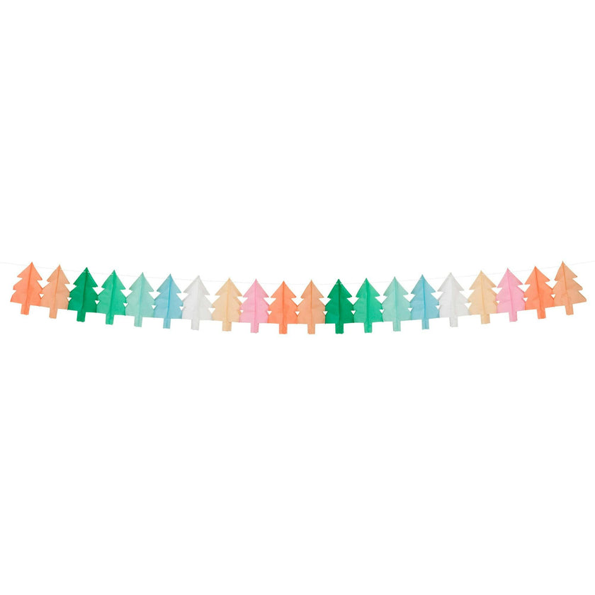 Tissue Paper Christmas Tree Garlands