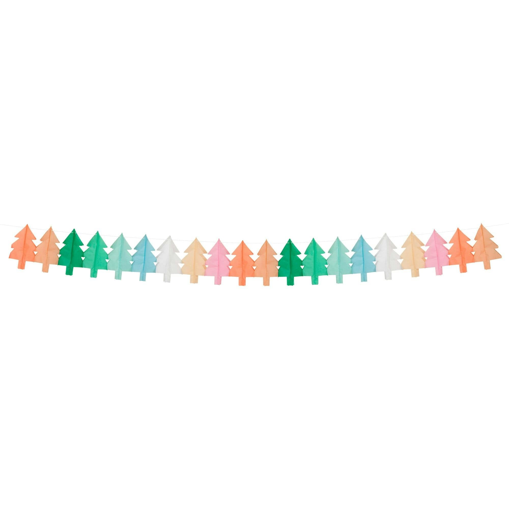 Tissue Paper Christmas Tree Garlands