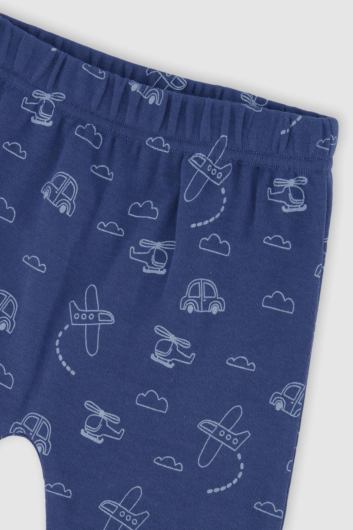 Organic Cotton Pants And Top Set Sky Blue