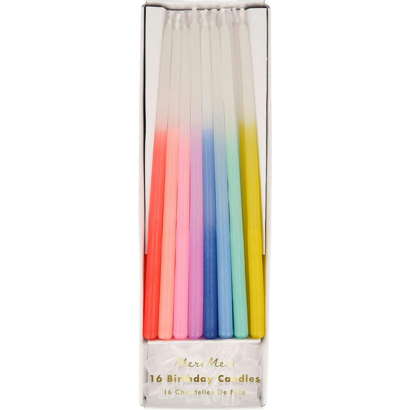 Rainbow Dipped Tapered Candles