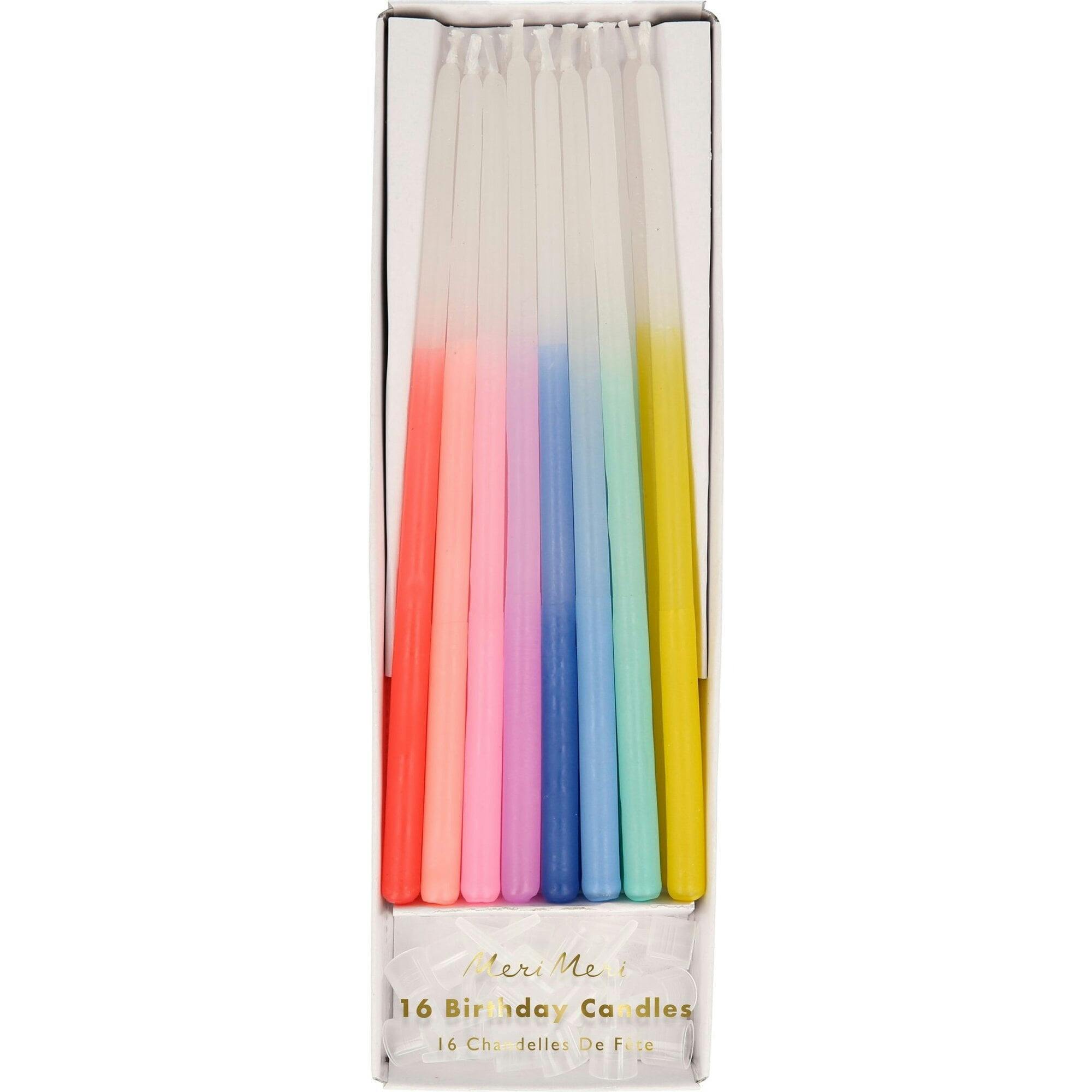 Rainbow Dipped Tapered Candles