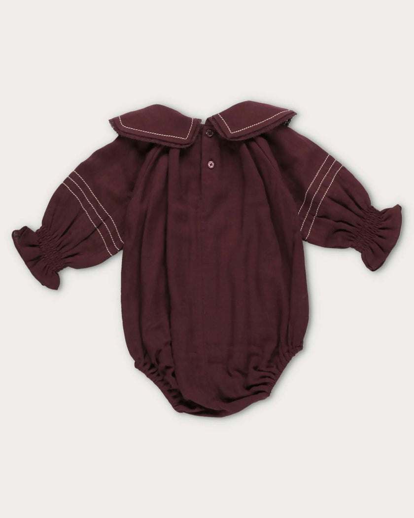 Gladys Baby Bubble Romper - Plum