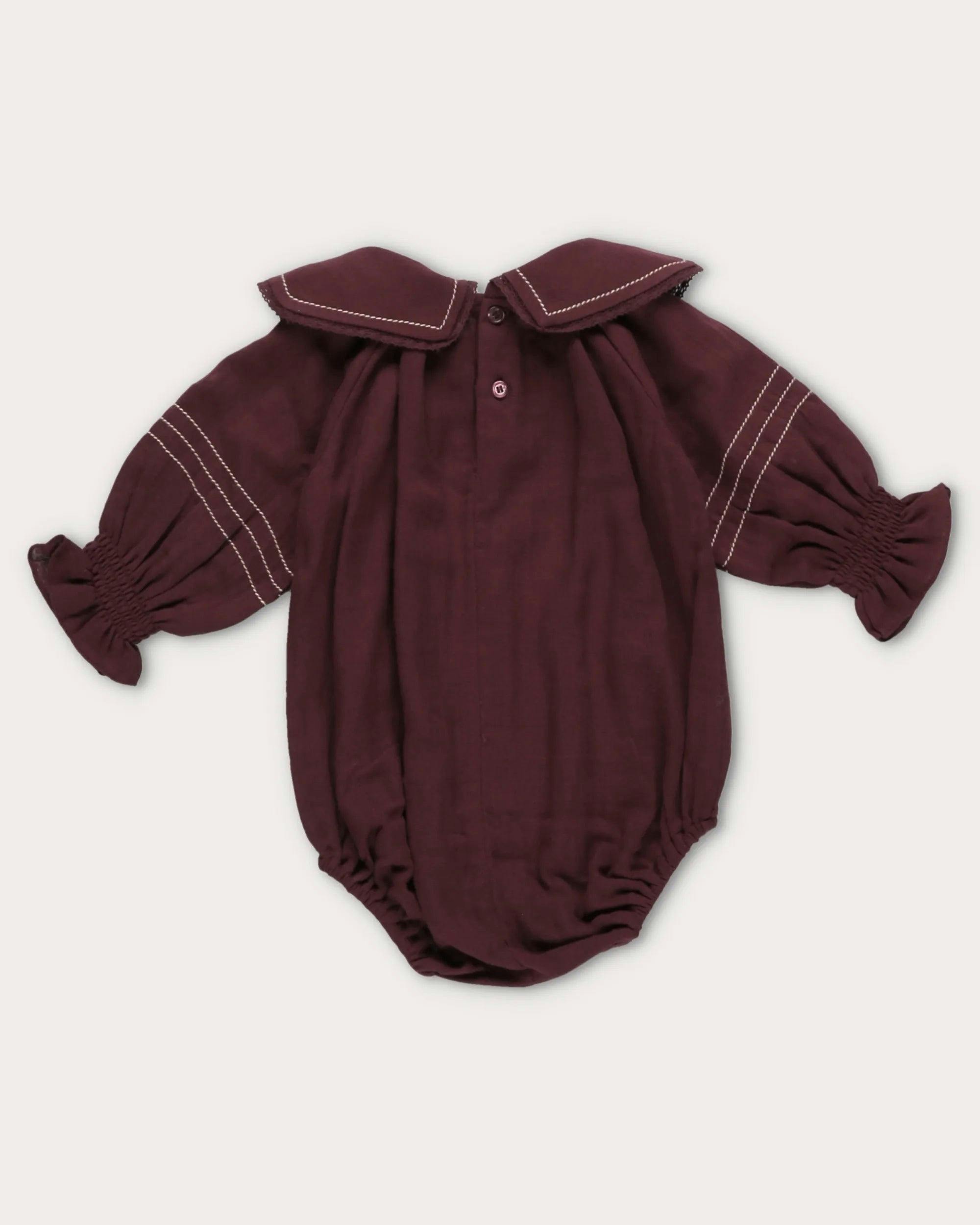 Gladys Baby Bubble Romper - Plum