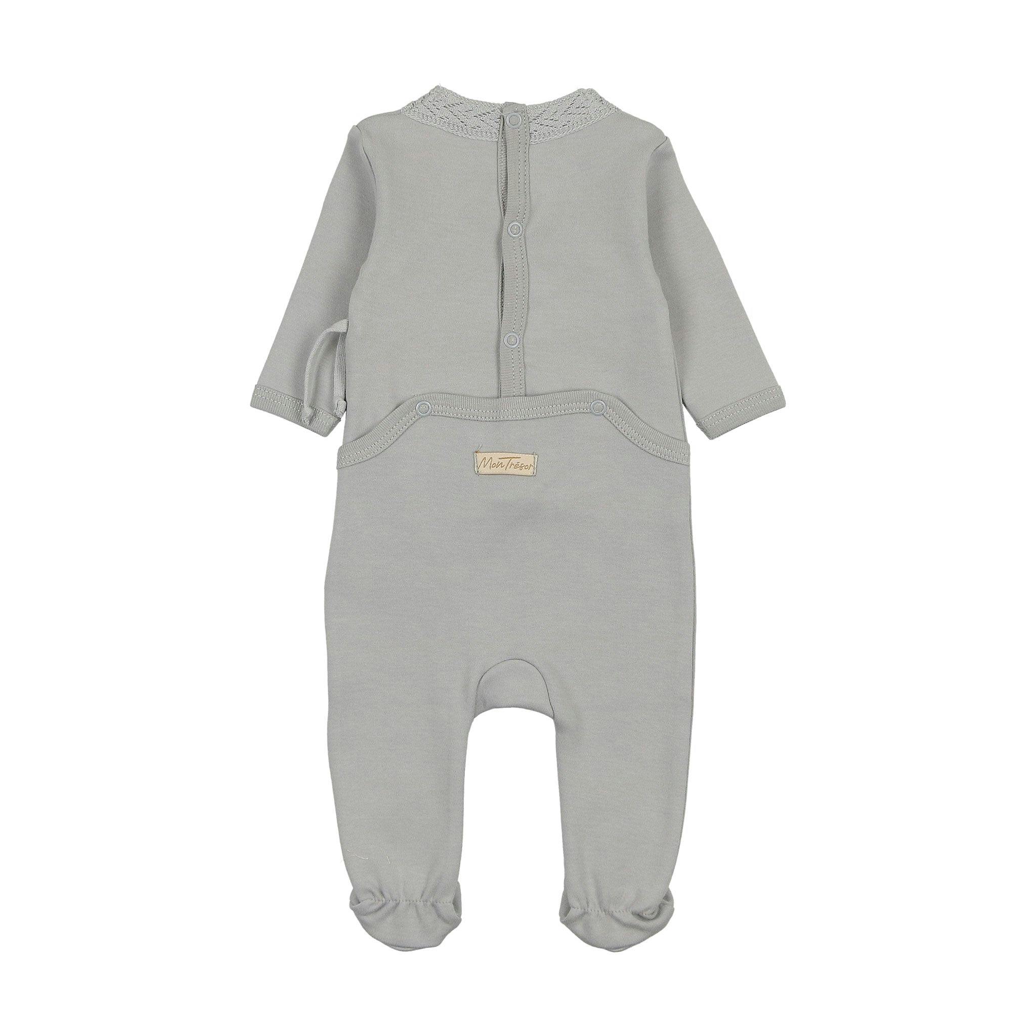 Knit Twist Footie Rose Smoke