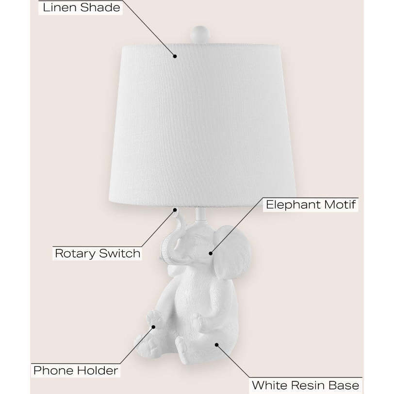 Kairi 21" Modern Shabby Chic Resin/Iron Happy LED Kids' Table Lamp with Phone Stand