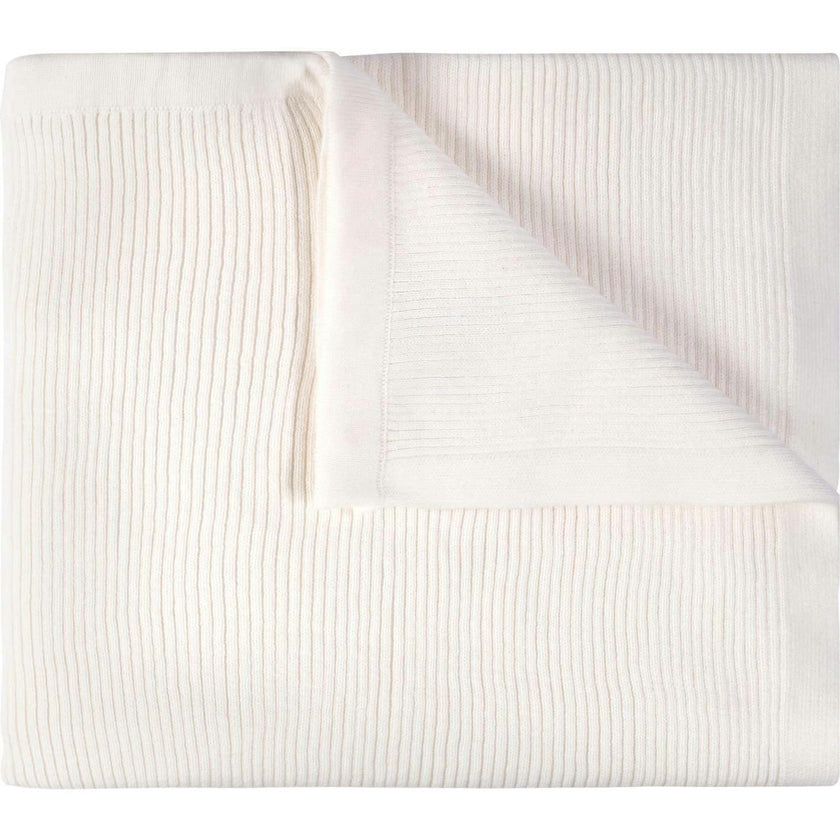 Ribbed Knit Blanket Ecru